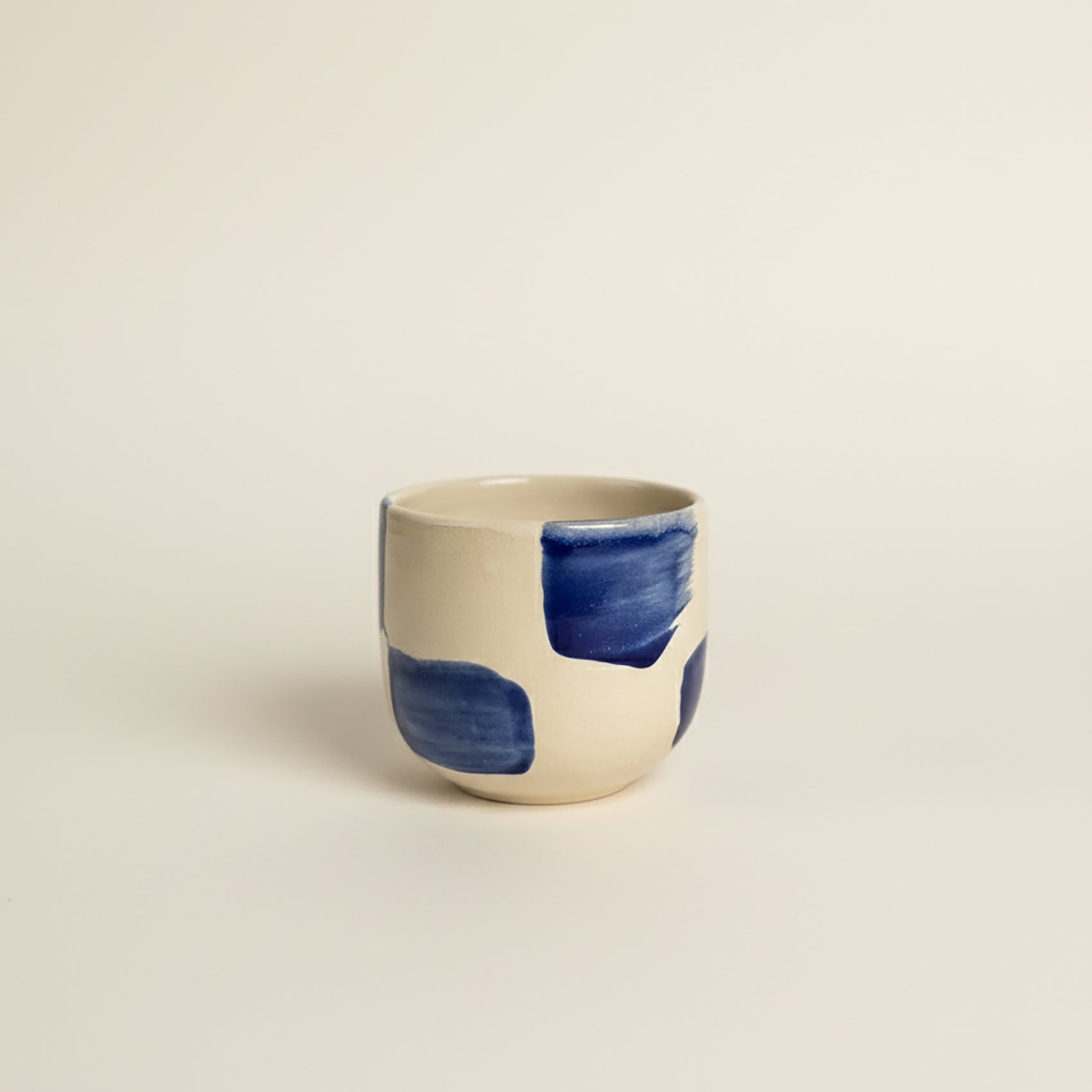 Hand-Painted Ceramic Mug – Blue Brush