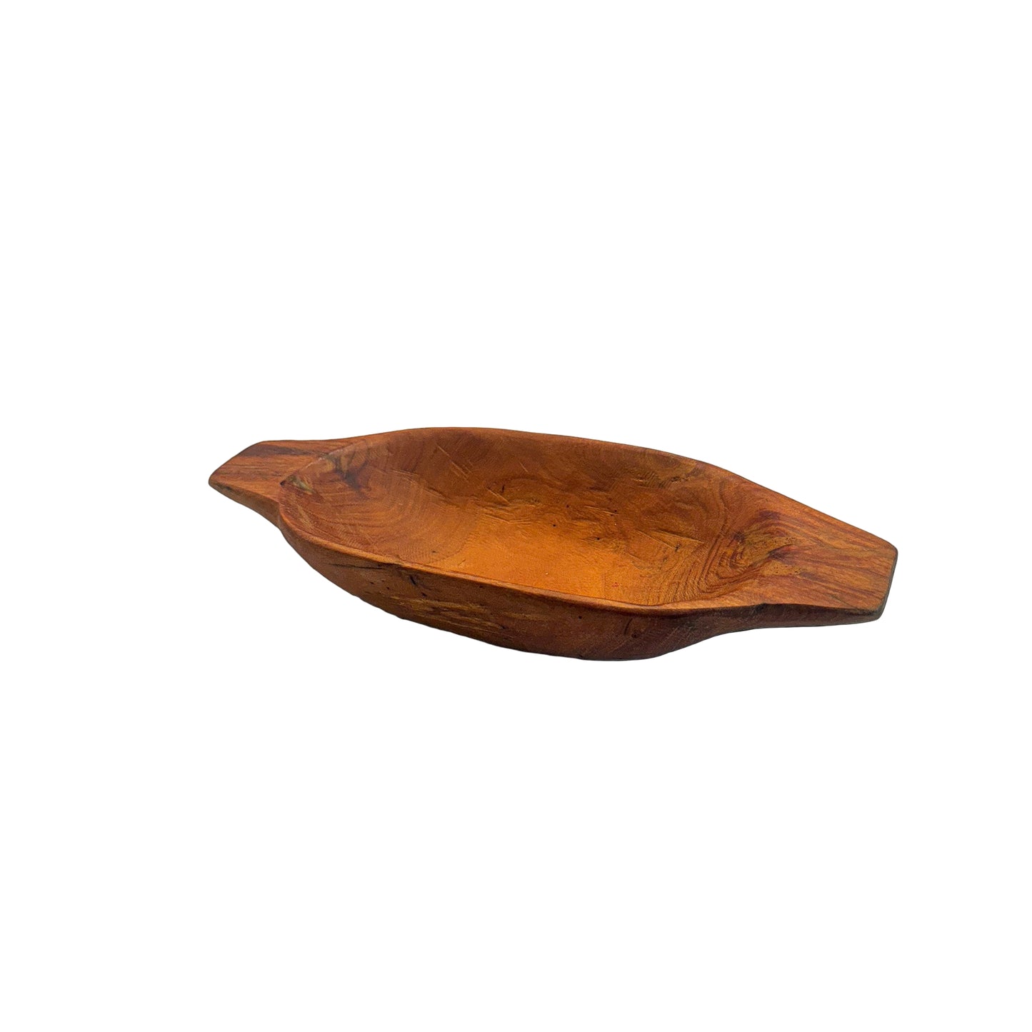 Wooden bowl on a white background