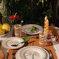 Coqueiro ceramic dessert plate with hand-painted coconut tree design