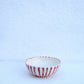 Hand-Painted Ceramic Breakfast Bowl – Red Stripes