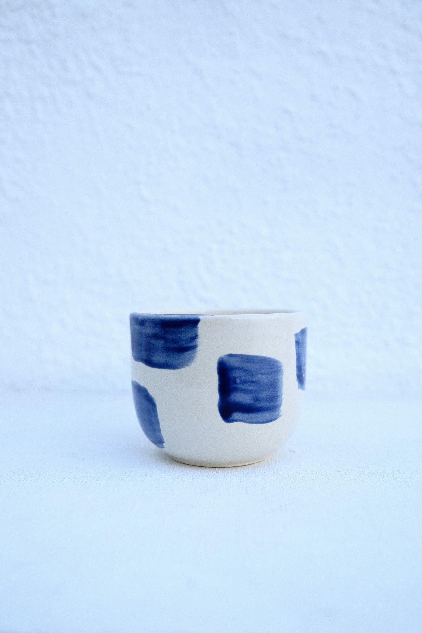 Hand-Painted Ceramic Mug – Blue Brush