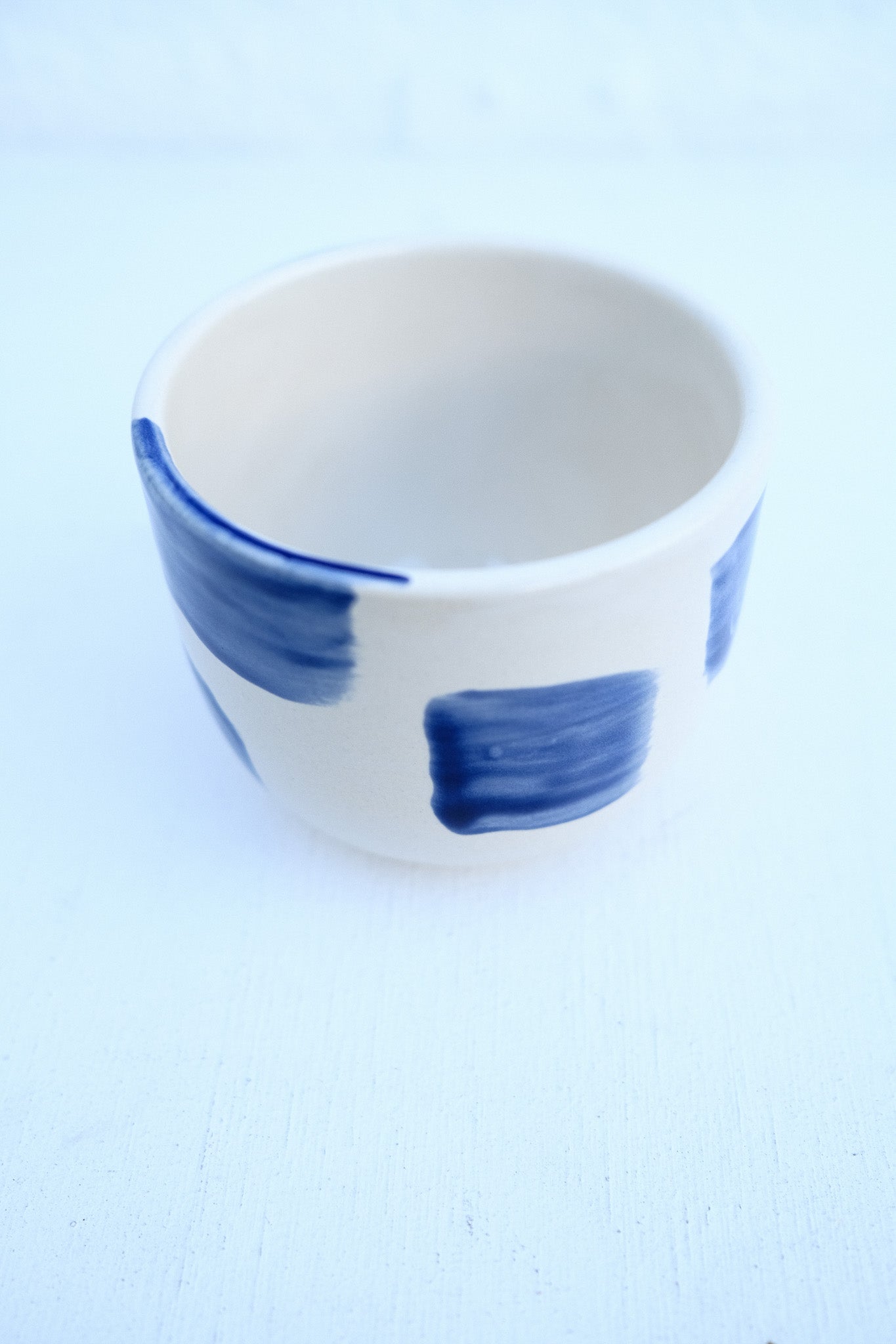 Hand-Painted Ceramic Mug – Blue Brush