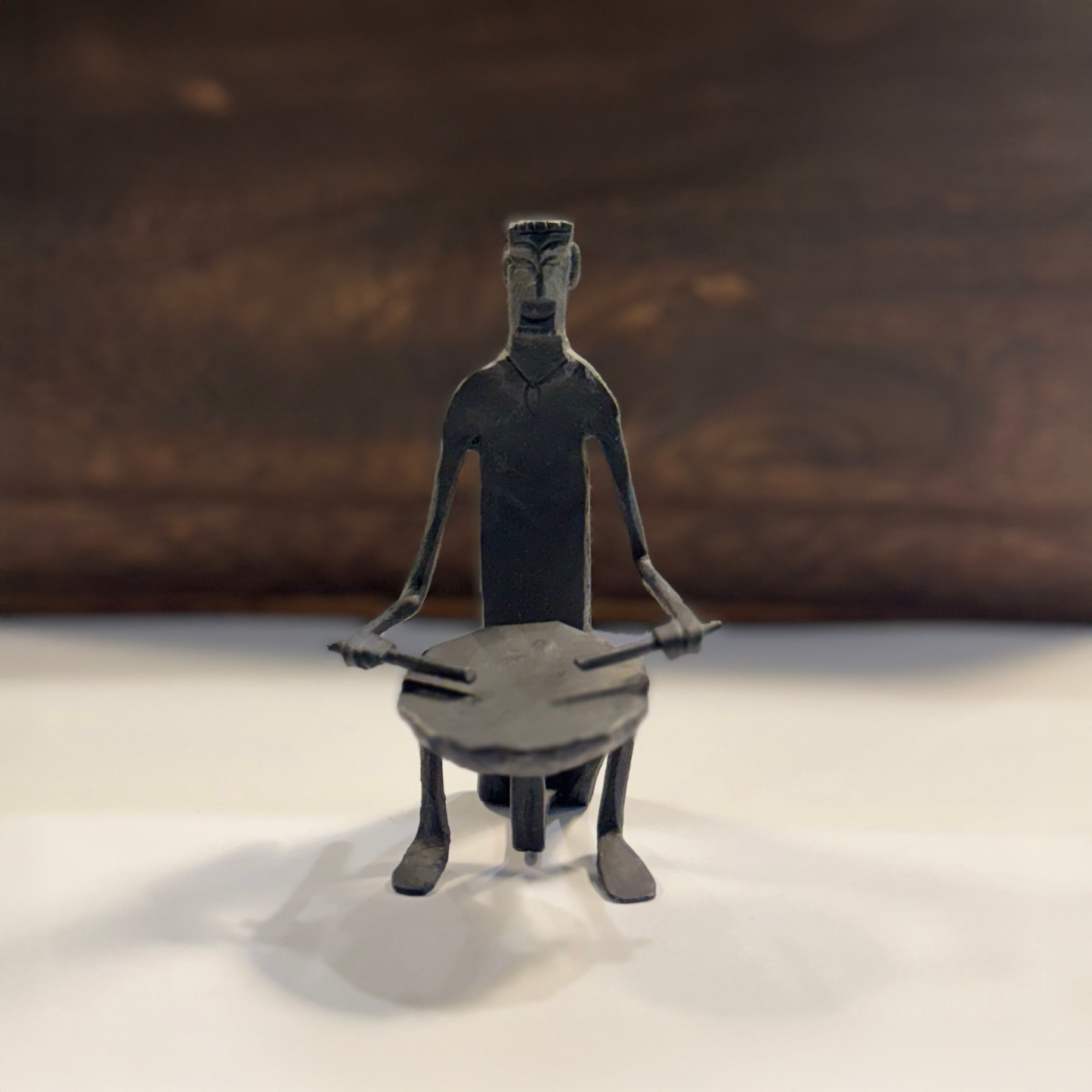 Wrought Iron Drummer Figurine