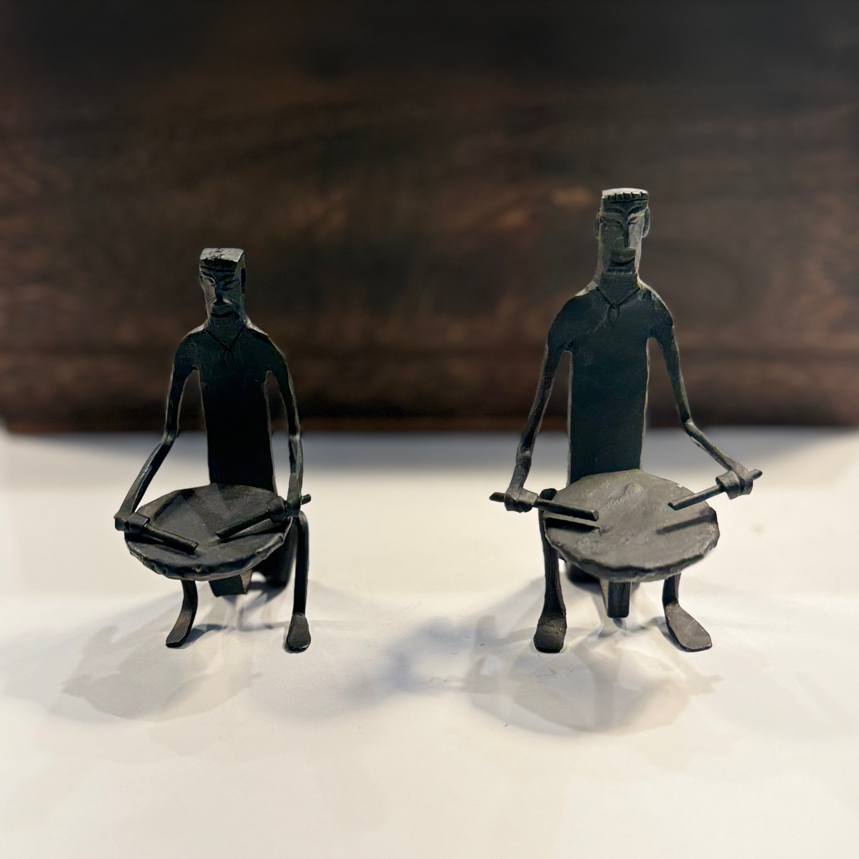 Wrought Iron Drummer Figurine