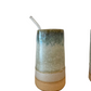 Ceramic Cup with Glass Straw