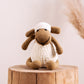 Soft amigurumi sheep toy crafted in India using traditional techniques