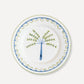 Coqueiro hand-painted ceramic dessert plate with coconut tree motif, handcrafted by Raquel Souza in Portugal, from WILLAGE