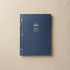 Ralph Waldo Emerson Inspiration Journal in denim blue recycled cotton with champagne foil grass motif and Japanese stab binding
