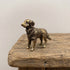 The Faithful miniature solid brass golden retriever figurine with a finely detailed feathered coat and aged antique patina