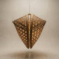 The Knup bamboo canopy lampshade shown for scale, 22 inches wide, with woven texture visible against a neutral background