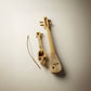 The Long Voice folk lute showing hand-carved wood grain and stretched skin soundboard detail