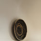 Vintage Makenge basket with concentric dyed pattern, handwoven from elephant grass by Mbunda women of Zambia