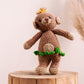 Hand-crocheted monkey amigurumi with crown detail, showing yarn finish and hand-stitched features, from The Hobbyt India