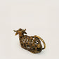Close-up of Nandi Dhokra bull showing raised pellets, spiral lines, and latticework from lost-wax casting process