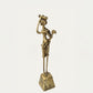 Side view of The Nurturing Mother Dhokra sculpture showing slender elongated form and cast metal texture