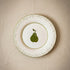 Pear hand-painted ceramic dessert plate with green pear motif, handcrafted by Raquel Souza in Portugal, from WILLAGE