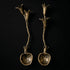 Pomegranate Spoon Set of 2 in cast pewter with antique brass finish showing pomegranate bowl and branch handle detail