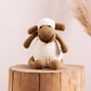 Hand-crocheted sheep amigurumi showing yarn texture and hand-stitched features, from The Hobbyt India
