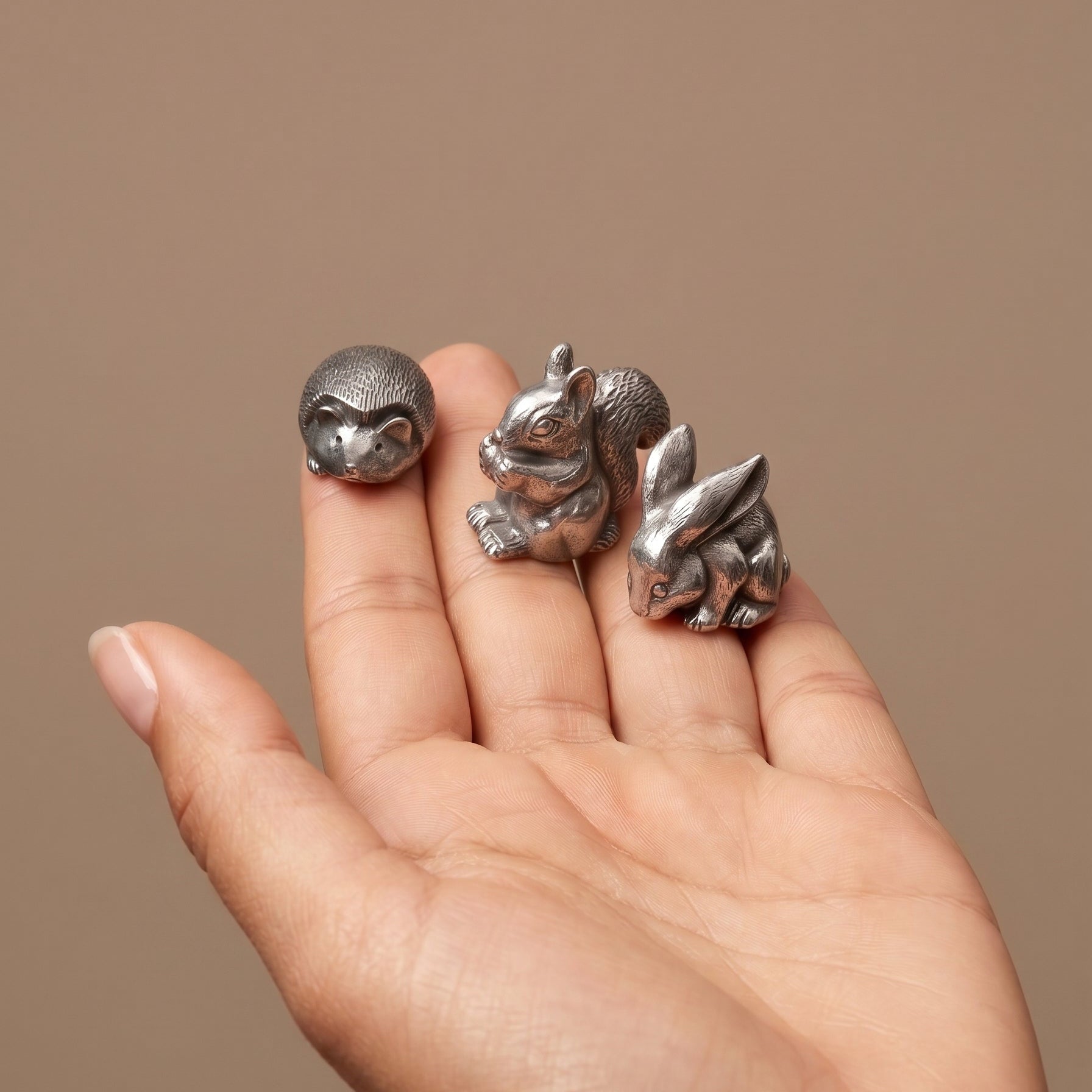 Forest Animals Solid Pewter 