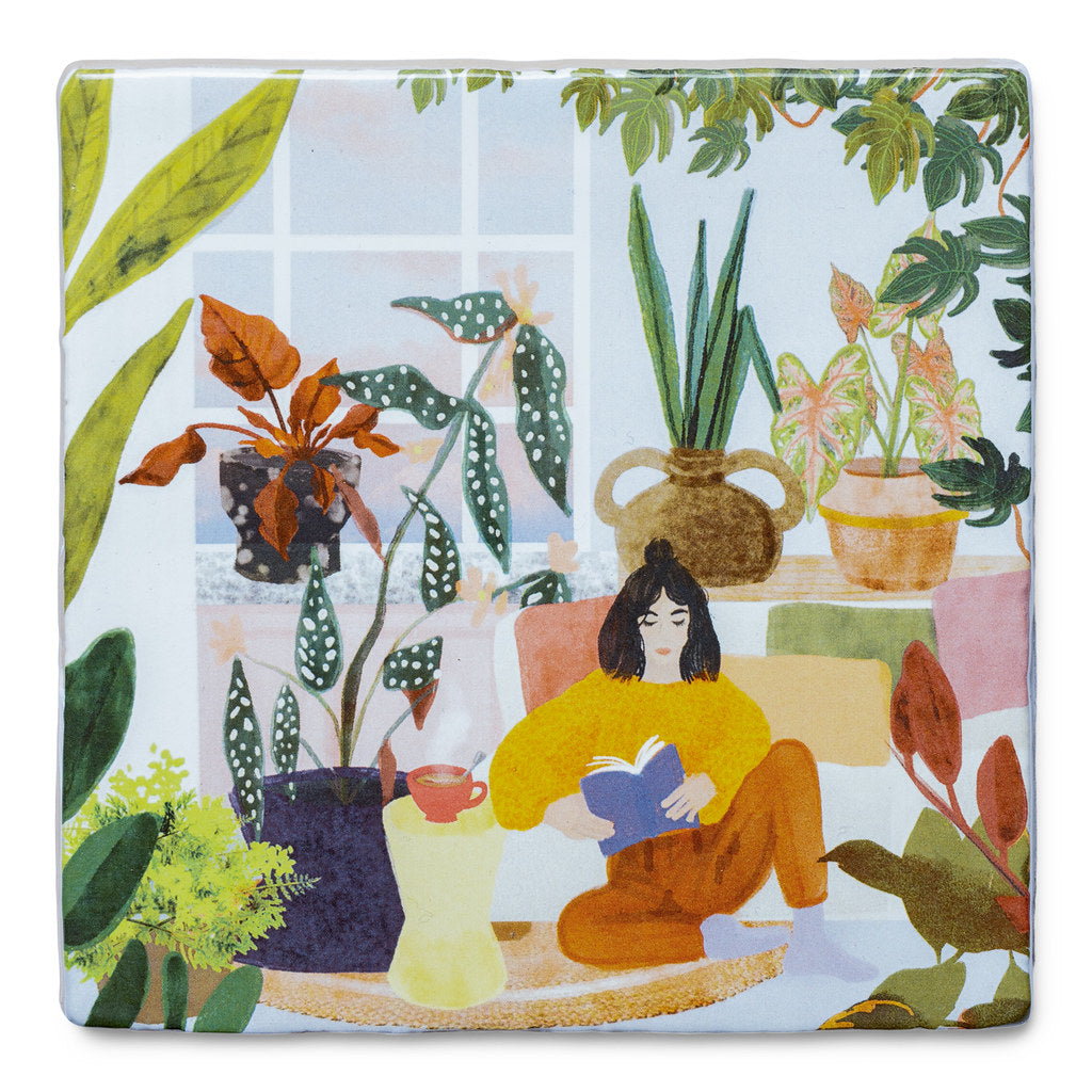 At Ease Reading Nook Tile - -  Decorative Ceramic Tile