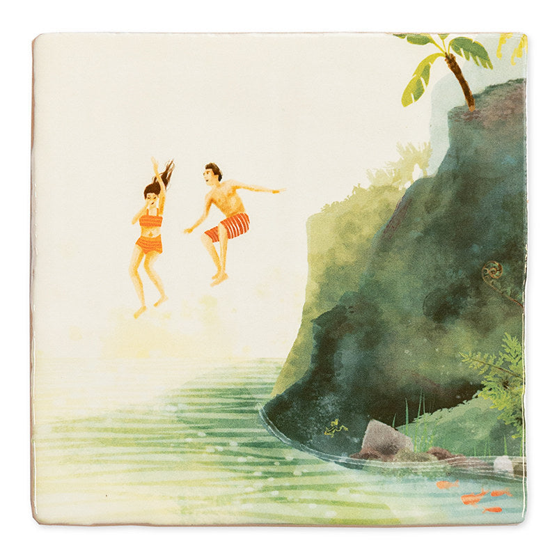 Jumping off the Cliff - Ceramic Tile