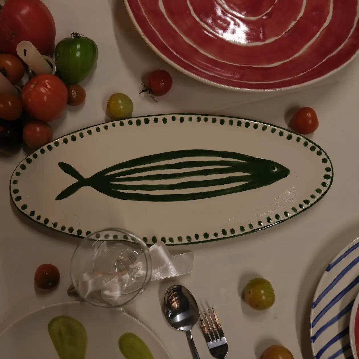 Hand-Painted Fish Serving Platter