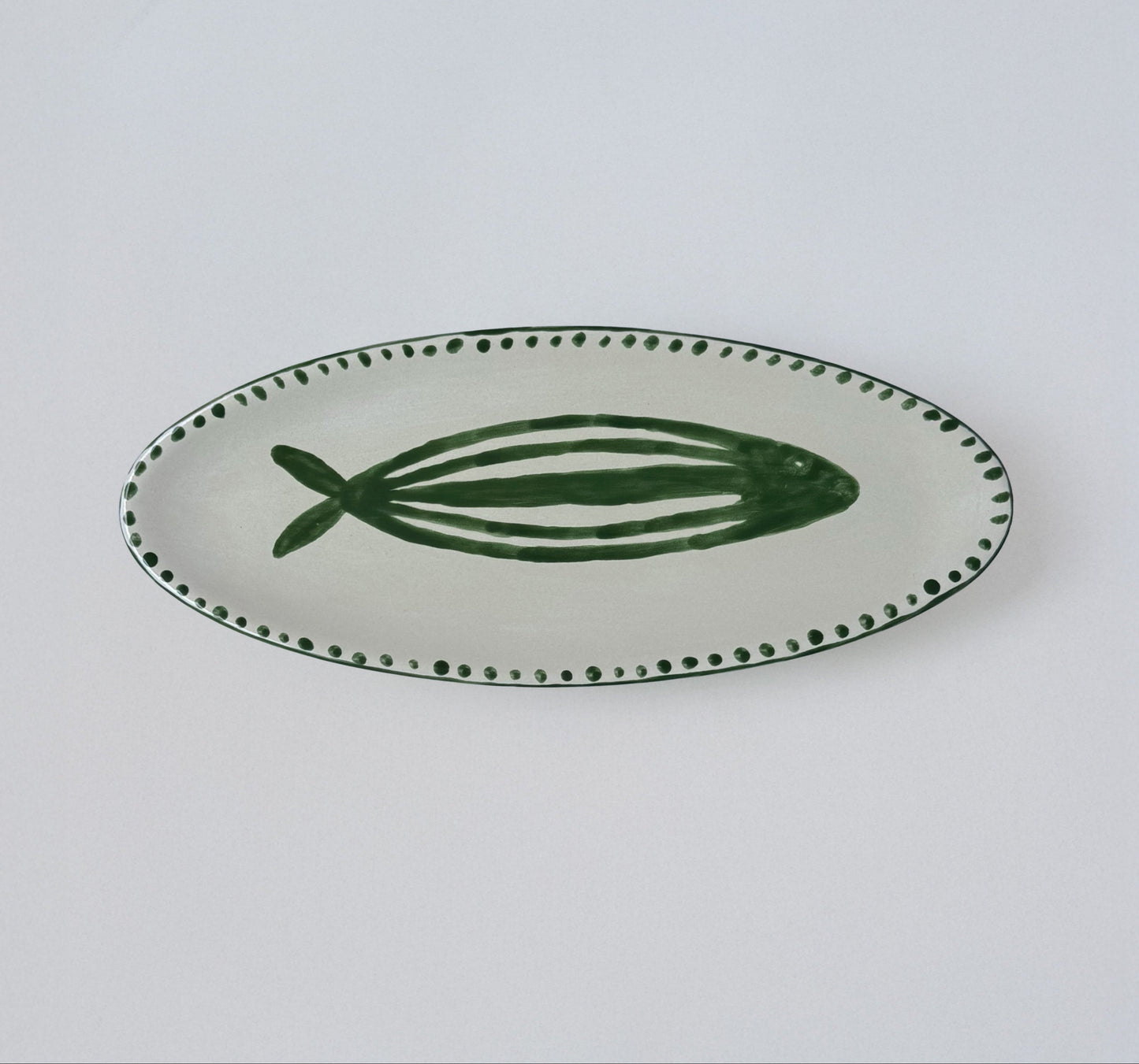 Hand-Painted Fish Serving Platter — Belgium