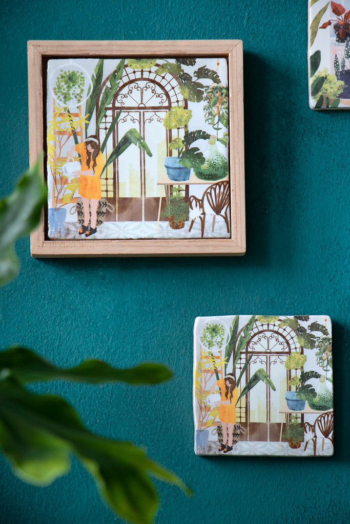 Greenhouse Sanctuary -  Decorative Ceramic Tile