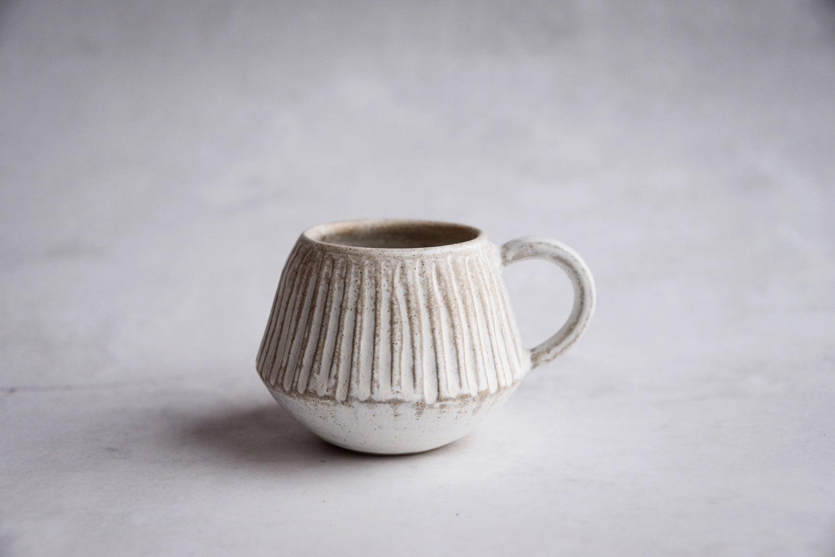 Wheel-thrown stoneware mug by Laima Ceramics, handmade in Latvia