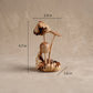 Hand-carved Jempinis parasite wood mushroom sculpture from Indonesia, shown with dimensions 2.6 x 2.6 x 4.7 inches, fair-trade handcrafted decor from WILLAGE